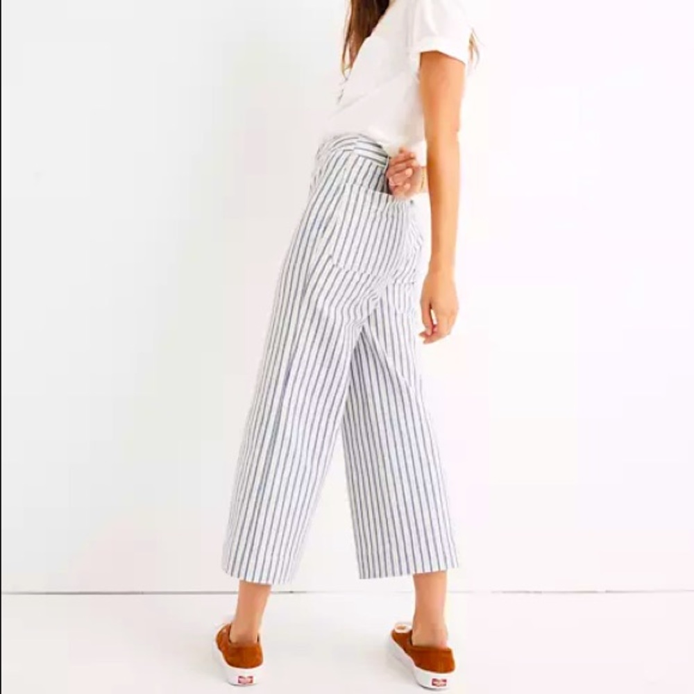 Madewell Women’s Emmett Wide-Leg Crop Pants Stripe